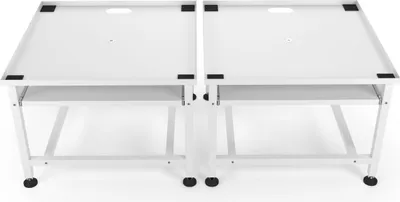 Produktbild von Wasophoogte Waschmaschinen Untergestell mit ablage - Waschmaschinen unterschrank - Doppelt - 63x126x45 cm - Inklusive Wandhalterungen