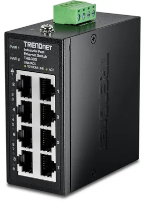 Produktbild von TRENDnet TI-ELC80 8-Port Ethernet Mini Switch Industrial DIN-Rail