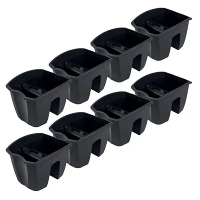 Produktbild von 8x Květinový truhlík 24 cm Závěsný květináč Balkonový květináč Želírovaný květináč DCRO Antracitový