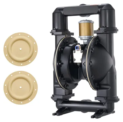 Immagine prodotto di Pompa a doppia membrana ad aria compressa SucceBuy, 598 l/min, prevalenza 79,86 m, pompa pneumatica per il trasferimento di olio esausto, max. 114 PSI, corpo in lega di alluminio, adatta per gasolio, grasso, cherosene e benzina