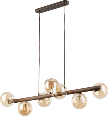 Produktbild von Hängeleuchte Rauchglas Metall G9 H: max. 125 cm Braun Bernstein Kugelschirm Modern Hängelampe