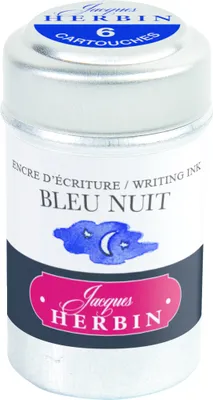 Produktbild von Jacques Herbin6x 6 Tintenpatronen in einer Dose Mitternachtsblau 20119T