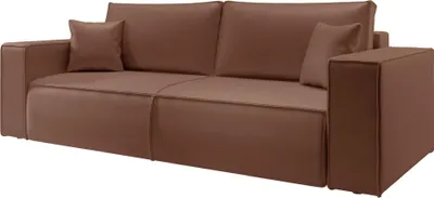 Produktbild von Selsey Farese Cuero – Schlafsofa 3-Sitzer mit Bettkasten, Kunstleder, Braun