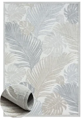Obrázek produktu pro Venkovní koberec MY-RUG "Cody" 160x100 cm, krémový, s květinovým vzorem, jemné barvy, pro venkovní použití