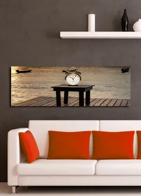 Produktbild von Opviq, 3090CS- CLA1671, Bunt, Wanduhren, 30 x 90, 100% Wildleder -Leinwand