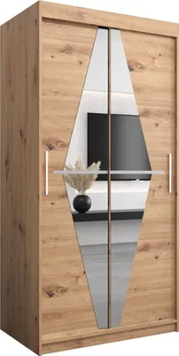 Produktbild von Kleiderschrank, Schiebetürenschrank Schlafzimmer, Schrank mit Spiegel BOLIWIA 100 cm