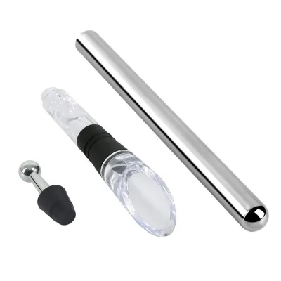 Produktbild von 3-teiliger Weinkühlstab, wiederverwendbar, tragbar, 3-in-1, Weinkühler, Belüfter, Ausgießer, Set für Zuhause