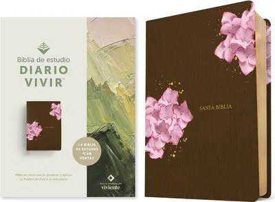 Produktbild von Biblia de Estudio del Diario Vivir Ntv (Sentipiel, Café/Rosa, Letra Roja)