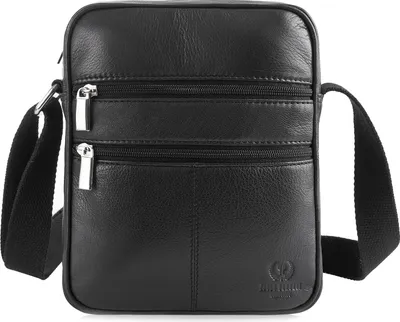 Produktbild von Paolo Peruzzi Herrentasche Umhängetasche aus Echtes Leder Vintage-Stil Neu Schwarz
