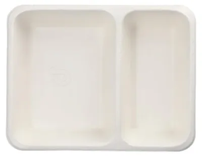 Produktbild von 50 Siegelschalen Zuckerrohr 2-geteilt 1200 ml 4,9 cm x 22,7 cm x 17,8 cm