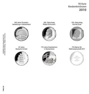 Produktbild von Lindner 1108D10 Vordruckblatt 10 Euro Gedenkmünzen 2010 Deutschland