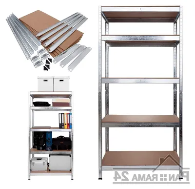 Produktbild von Verzinktes Lagerregal mit einer Tragkraft von bis zu 875 kg - Maße: 180 x 90 x 40 cm