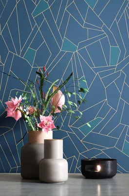 Produktbild von NEWROOM Tapete Downes Blau Vliestapete - Grafisch Grafisch  Germany