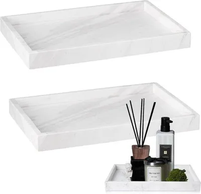Produktbild von Famanu Badezimmerablage Marmoroptik - 20 x 10 x 2 cm, Silikon