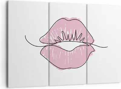 Produktbild von Bild auf Leinwand - Leinwandbild - 3 Teile - Mund Bild Modern - 105x70cm - Wand Bild - Wanddeko - Wandbilder - Leinwanddruck - Bilder - Wanddekoration - Leinwand bilder - Wandbild - CE105x70-4543