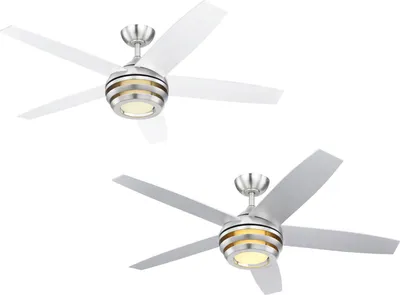 Produktbild von Globo Lighting Deckenventilator Metall Nickel matt, Acryl opal, MDF silber metallic, dimmbar, Farben fixierbar, Memoryfunktion, Timer, Fernbedienung, Batterie inkludiert 2x AAA, 2 Drehrichtungen, 6 Stufen, max. Motorleistung 40W, ø: 1320mm, H: 400mm, inkl. LED 18W 230V, 1800lm Source, 990lm Output, CCT 3000/4000/6000K