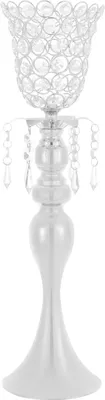 Immagine prodotto di Portafiori per matrimonio - Vaso da tavola/centrotavola - Set di 6 - Altezza 49 cm - Decorazione da tavolo - Argento