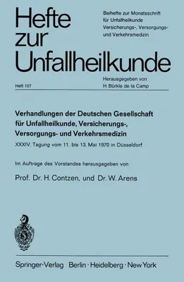 Obrázok produktu pre Verhandlungen der Deutschen Gesellschaft für Unfallheilkunde, Versicherungs-, Versorgungs- und Verkehrsmedizin e.V.