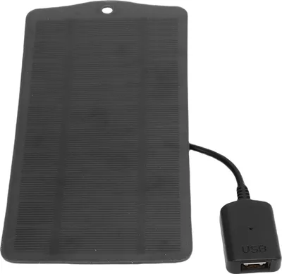Obrázek produktu pro 5W monokrystalický solární panel USB Solární nabíječka Solární nabíječka telefonu pro venkovní kempování Cestování černá