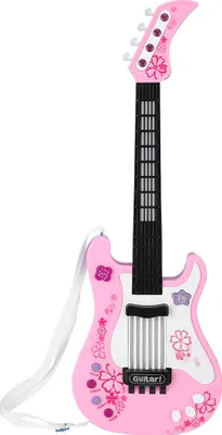 Produktbild von Multifunktionale Kinder Musik Licht Bass Schüttelrock E-Gitarre Spielzeug (batterielos) , Pink