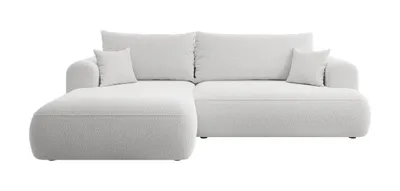 Produktbild von Selsey Ecksofa  Ovo mit Schlaffunktion, Bettkasten, Ottomane links, Boucle-Bezug in Grau