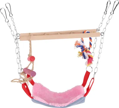 Produktbild von Haustiere Birds Papageienklettern Spielzeug Bunte Schwung Leiter Bett Accessoires Hängende Nachbildung Pink