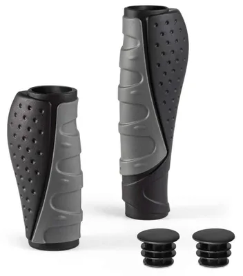 Produktbild von Fahrradgriffe Ergonomisch Lang Kurz für Drehgriffschaltung 22mm MTB BMX Cityrad Schwarz 130mm+90mm