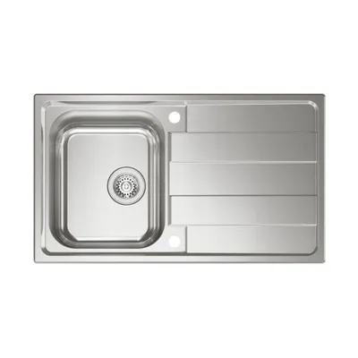 Produktbild von Spüle RIVA 2 mit Drehexcenterbedienung / Edelstahlspüle / CONTURA / Ausschnitt 835 x 475 mm