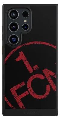 Produktbild von NIVOCASE Hülle für Samsung Galaxy S24 Ultra  Handyhülle NIVOcore Case Schwarz 1. FCN Fanartikel Textur