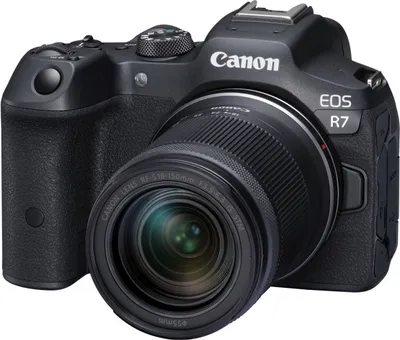Produktbild von EOS R7 + Objektiv RF-S 18-150mm F3.5-6.3 IS STM + Bajonettadapter EF-EOS R Systemkamera