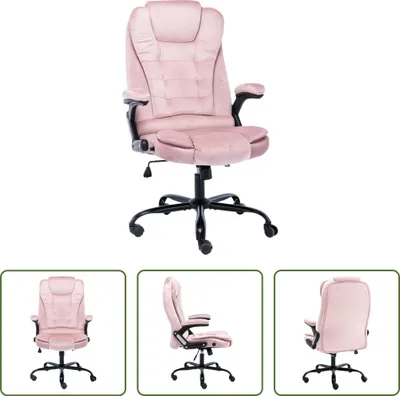 Image de The Living Store Chaise de bureau rose velours