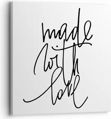 Produktbild von Bild auf Leinwand - Leinwandbild - Einteilig - Erstellt mit Liebe - 30x30cm - Wand Bild - Wanddeko - Wandbilder - Leinwanddruck - Bilder - Wanddekoration - Leinwand bilder - Wandbild - AC30x30-4499