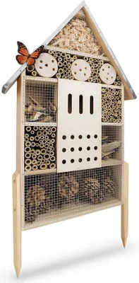 Productafbeelding van Famanu Insectenhotel XL - onbehandeld insectenhotel voor bijen, lieveheersbeestjes en vlinders - nestkast 76 cm
