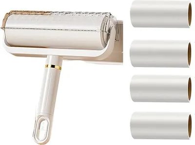 Image de INF Rouleau Anti-Peluche Manche Court + 4 Recharges - Anti Poils Animaux 16 cm