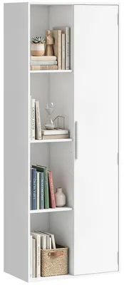 Produktbild von HOMCOM Bücherregal mit 7 Ebenen, Bücherkorpus mit Tür, verstellbare Einlegeböden