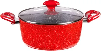 Obrázek produktu pro Hrnec Voltz OV54418A24, 24 cm, 4 litry, mramorová povrchová úprava, indukce, červený smalt