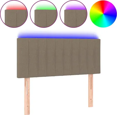 Produktbild von vidaXL LED Kopfteil Taupe 100x5x78/88 cm Stoff