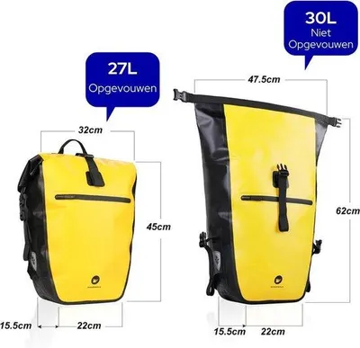 Produktbild von Famanu Fahrradtasche 3 in 1 Wasserdicht - 30L - Grün