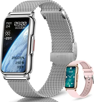 Produktbild von Moikmlih Smartwatch mit 120+ Sportmodi 1.47 Zoll Fitnessuhr mit Bluetooth Anrufen Schlafmonitor Herzfrequenz SpO2 Schrittzähler IP68