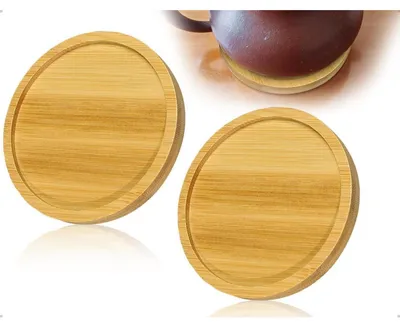 Zdjęcie produktu dla Drewniane talerzyki okrągłe, średnica 9,5 cm, zestaw 2 sztuki