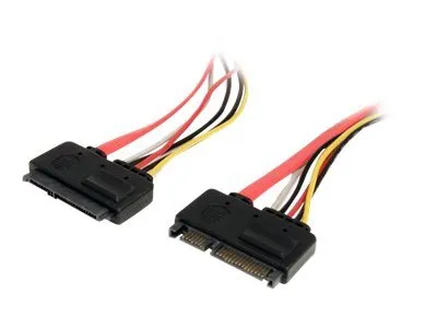 Zdjęcie produktu dla StarTech.com SATA22PEXT, 0,35 m, SATA I, SATA 22-pin, SATA 7-pin + 15-pin, Męska/Żeńska, Czerwony