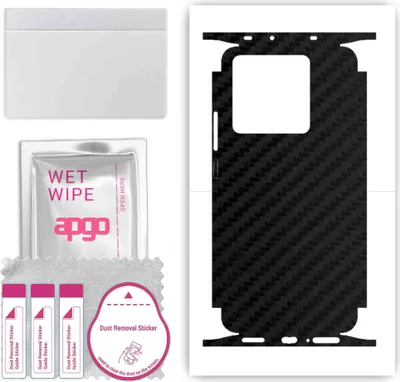 Produktbild von apgo Rückseite + Seiten Schutzfolie, Skin, kompatibel mit Xiaomi Redmi K60 Ultra, Hinten Displayschutzfolie aus Vinylfolie, kratzfest, einfache Montage - Schwarzer Kohlenstoff