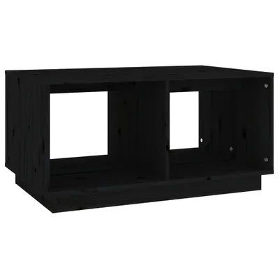 Image de vidaXL Table basse noire 80x50x40 cm pin massif