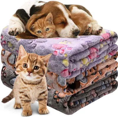 Imagen del producto de Manta para mascotas, de forro polar, suave, de 76 x 52 cm, ideal para perros y gatos de tamaño mediano