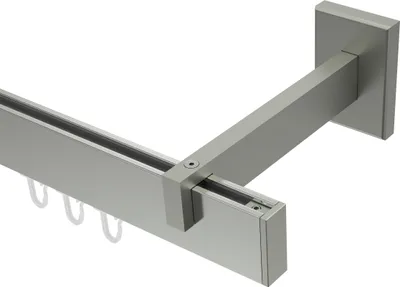 Produktbild von Interdeco Innenlaufstange / Gardinenstange mit Innenlauf Edelstahl-Optik, Typ Smartline Paxo (Kappe), 14x35 mm 1-läufig, 400 cm