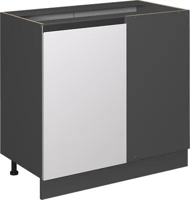Produktbild von Eckunterschrank Vicco R-Line Weiß 86 cm J-Shape, ohne Arbeitsplatte, Model 39771