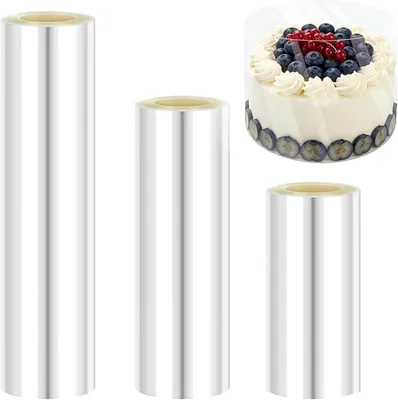 Imagen del producto de Bande de aluminio para bordes de tartas, fabricada en PET, disponible en alturas de 6/8/10 cm, con una longitud de 10 metros, reutilizable, ideal para decorar tartas
