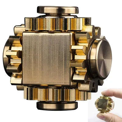 Produktbild von Metall Hand Spinner mit Getriebe, Finger Spinner für Erwachsene, EDC Stressabbau Spielzeug, CNC-Gefrästes Anti-Stress Gadget