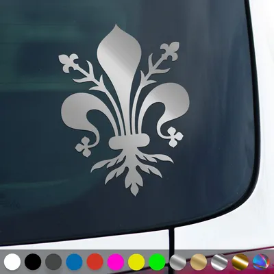 Produktbild von PantherPixel Lilie Aufkleber Florenz Fleur De Lis Lys Decor Sticker Auto Geschenkidee Farbe Silber