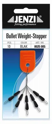 Produktbild von Jenzi Bullet Weight Gewicht Stopper Schwarz - Raubfischangeln Hecht Zander